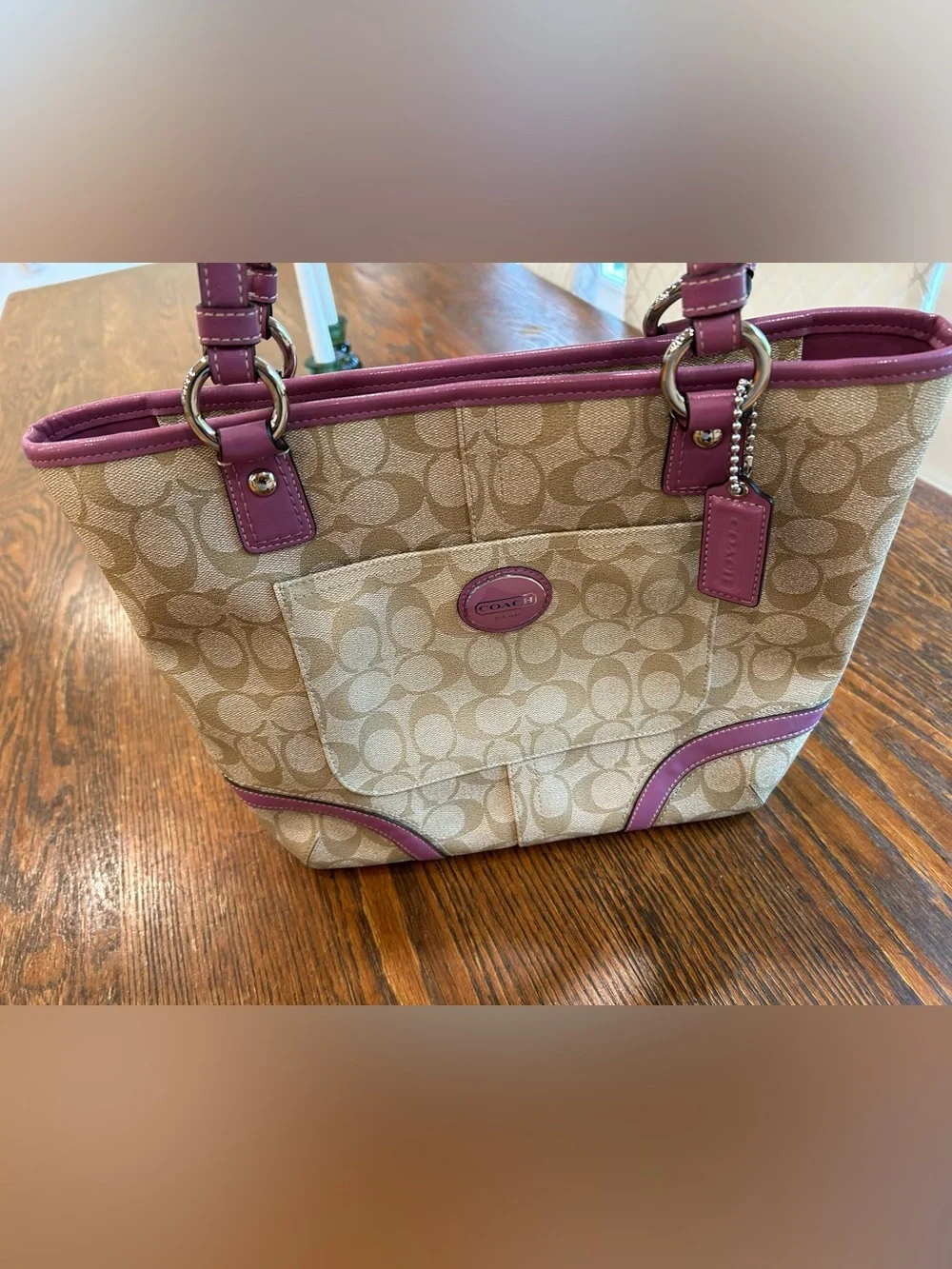 Coach Peyton Signature Heritage Tote EUC